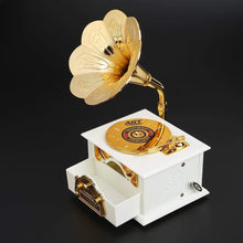 Charger l'image dans la galerie, Housesczar Antique Wooden Metal Phonograph Hand Crank Music Box Creative Gifts Home Classic Ornament Decor