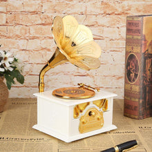 Charger l'image dans la galerie, Housesczar Antique Wooden Metal Phonograph Hand Crank Music Box Creative Gifts Home Classic Ornament Decor