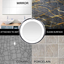 Charger l'image dans la galerie, Flexible Gooseneck 10" 10 X Magnifying LED Lighted makeup mirror,Bathroom Vanity Mirror with Strong Suction Cup, 360 Degree Swivel,Daylight,Cordless/Compact Travel Mirror
