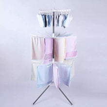 Charger l'image dans la galerie, Portable Baby Clothes Drying Rack Free Standing Stainless-Steel Folding Movable Towel Sock Clothes Hanging Racks Balcony Storage Holder Hanger (Pink)