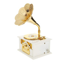Charger l'image dans la galerie, Housesczar Antique Wooden Metal Phonograph Hand Crank Music Box Creative Gifts Home Classic Ornament Decor
