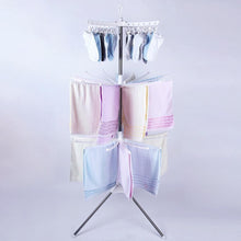 Charger l'image dans la galerie, Portable Baby Clothes Drying Rack Free Standing Stainless-Steel Folding Movable Towel Sock Clothes Hanging Racks Balcony Storage Holder Hanger (Pink)
