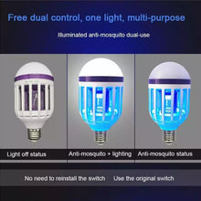 Charger l'image dans la galerie, Mosquito Killer Light Bulbs,2-In-1 Bug Zapper Light Environmental Electric Mosquito Fly Killer LED E27 Without Radiation UV Insect Killer Mute...
